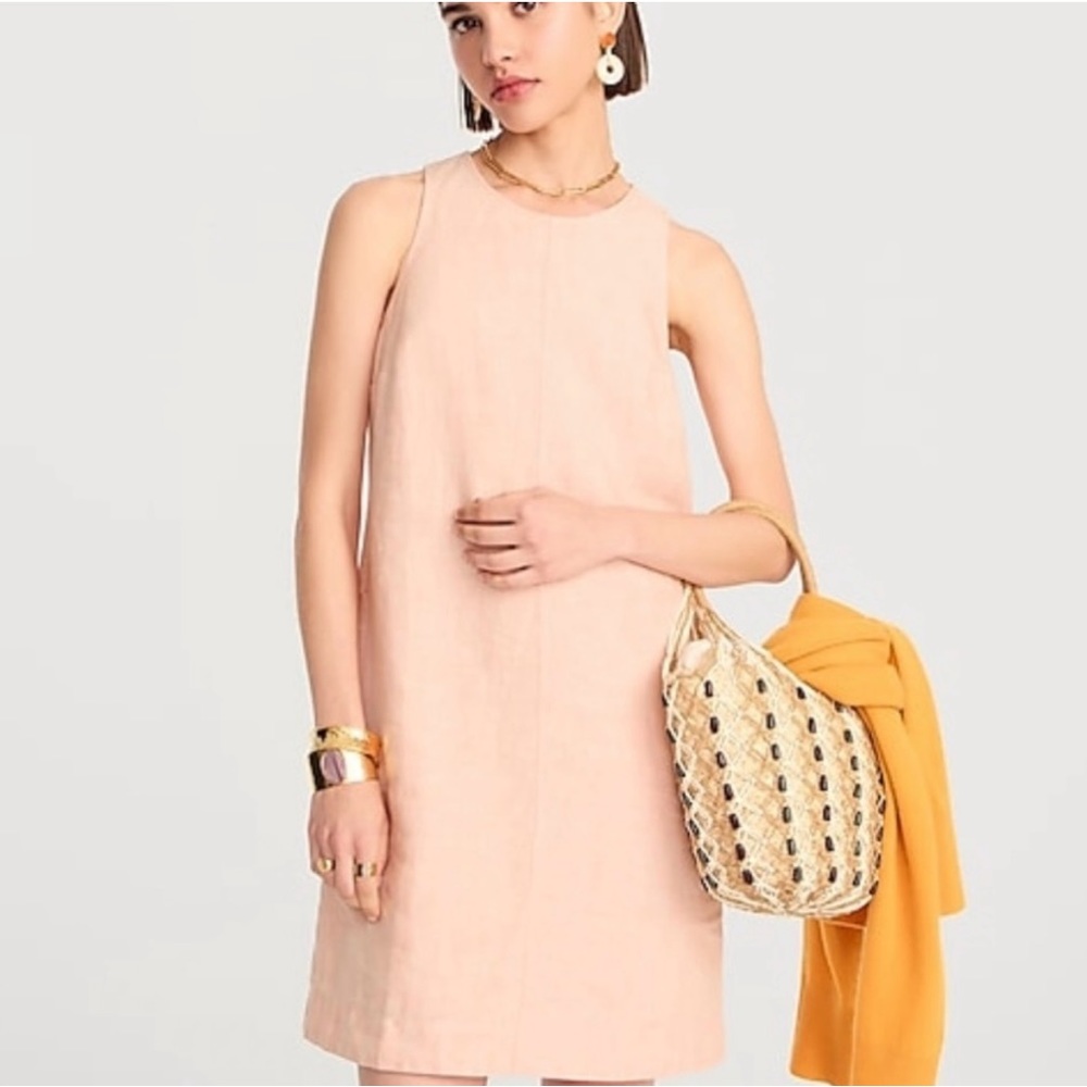 NWT J crew linen shift dress pale pink